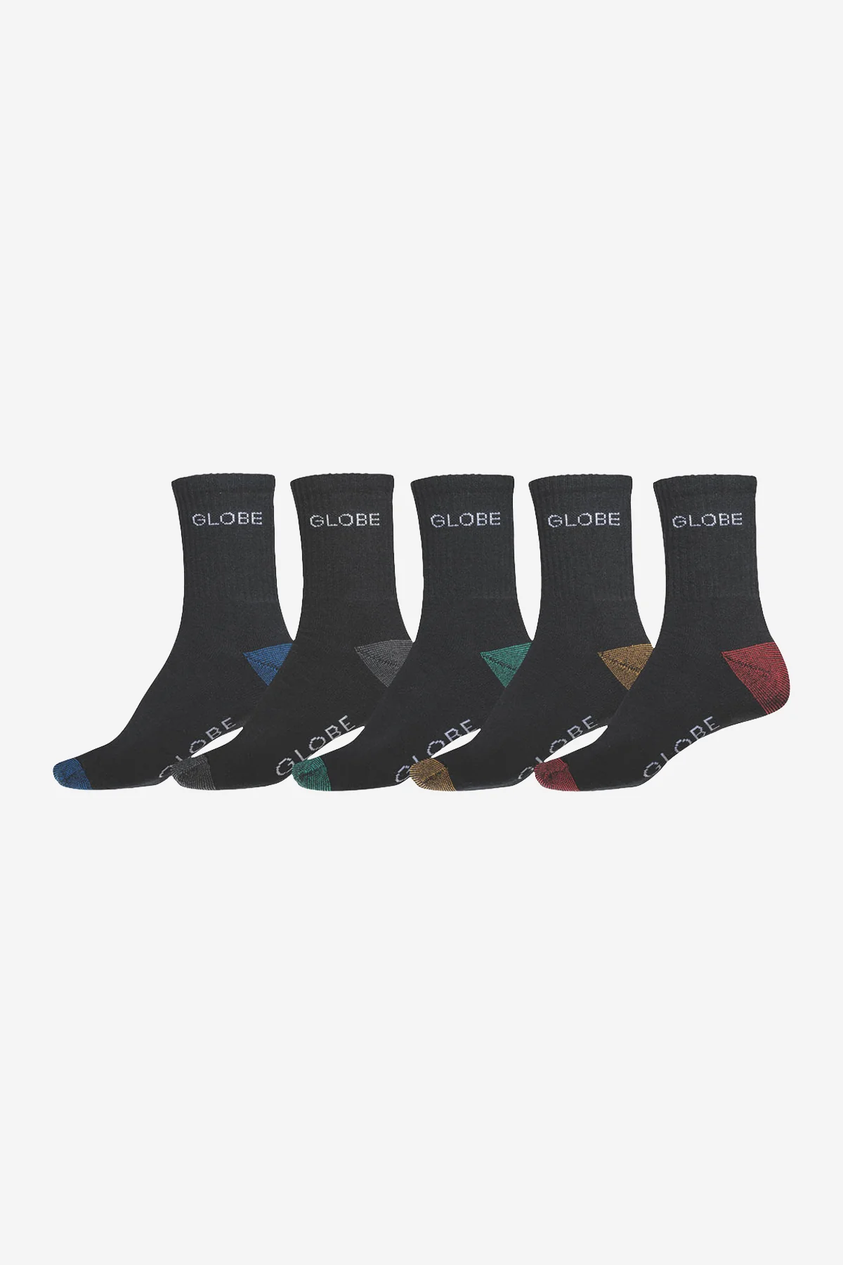 Ingles Crew Sock 5 Pack - Black/Assorted